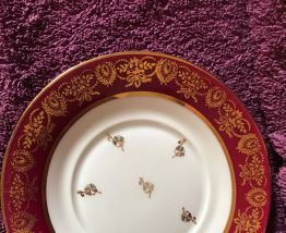 TASSE PORCELAINE LIMOGES NEUVE BLANC BORDEAUX DOREE 