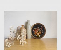 Cadre bombé fleurs séchées 