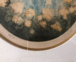 Tableau femme au panier de fleurs