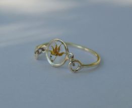 Bague, fleurs séchées, fait main.