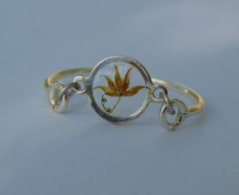 Bague, fleurs séchées, fait main.