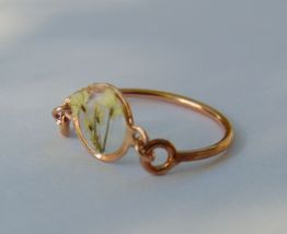 Bague, fleurs séchées, fait main.