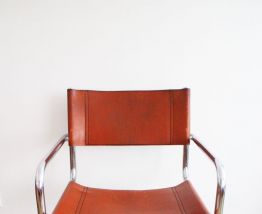 Paire de fauteuils style Marcel Breuer années 70 cognac