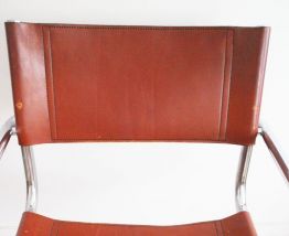 Paire de fauteuils style Marcel Breuer années 70 cognac