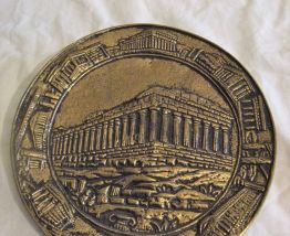 Assiette décorative bronze murale Parthénon 