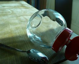 Moutarier, pot à moutarde avec cuillère