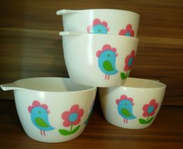 Bols mélaminé blancs dessins enfantins