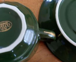 3 tasses et sous-tasses  Porcelaine Alpico Flora 