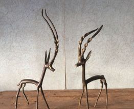 Antilopes en laiton 