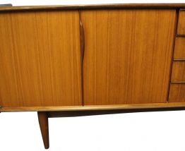Longue Enfilade vintage scandinave en teck 1950's - 2m40