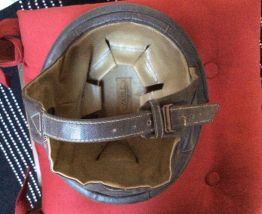 Casque bol vintage cuir 56 CM