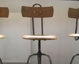 4 Tabourets Industriels Années 50 Vintage