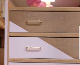 Jolie commode vintage rose &amp; bois