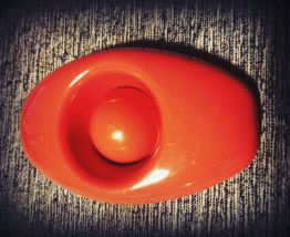 vintage coquetiers plastique orange empilables design RDA