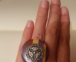 Bague en bouton taille 55 réglable 