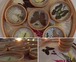 Sous verres papillons en osier