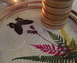 Sous verres papillons en osier