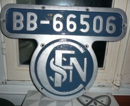Plaque fronale locomotive SNCF bleue