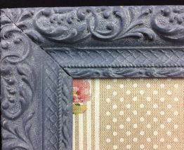 cadre ancien patiné, déco peluche