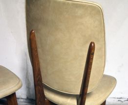 Paire de chaises vintage scandinave pieds compas années 60