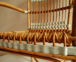 Chaise en rotin vintage
