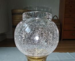 Bougeoir en verre et laiton