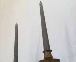 Paire de Bougeoirs en métal doré 