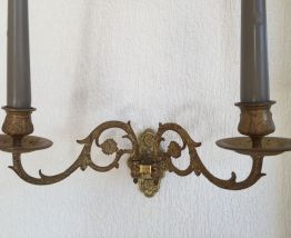 Paire de Bougeoirs en métal doré 