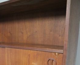 Bibliothèque meuble rangement vintage en teck danois 1970's
