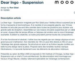 Lampe araignée Dear Ingo Ron Gilad