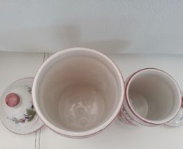 2 anciens pots a épices en céramique