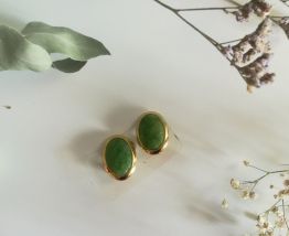 Boucle d'oreille vintage Orena Verte