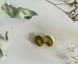 Boucle d'oreille vintage Orena Verte
