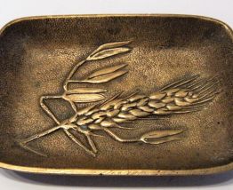 vide poche ,ramasse monnaie bronze épis de blé art nouveau