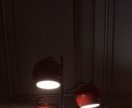 Lampadaire vintage eye ball orange