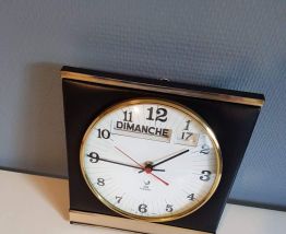 pendule Jaz vintage skai noir avec affichage date