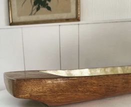 Plat en bois et nacre 