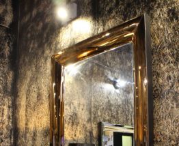 LOUXOR - Grand miroir cadre en verre couleur cuivre 110 CM