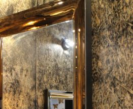 LOUXOR - Grand miroir cadre en verre couleur cuivre 110 CM