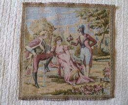 Tapisserie scène de Jardin Romantique , vintage