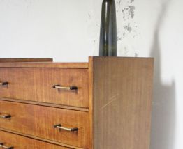 Chiffonier commode 6 tiroirs vintage pieds compas 1960's