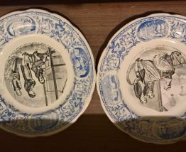 12 assiettes parlantes digoin sarreguemines