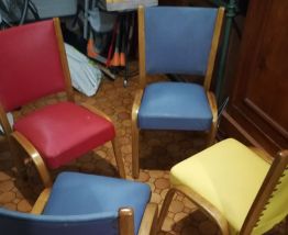 4 chaises Bow Wood Steiner années 50
