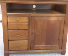 Meuble TV style Louis Philippe merisier massif NF Prestige