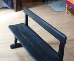 banc 110x38x64 gris foncé tres bon etat