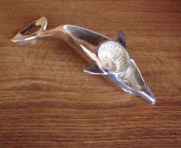 DECAPSULEUR VINTAGE METAL CHROME EN FORME DE DAUPHIN