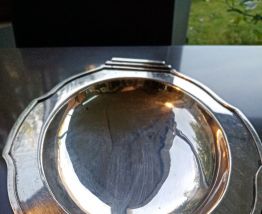 Petit plateau art déco en métal argenté 