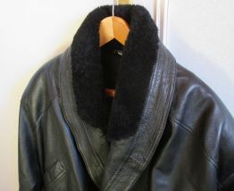 Blouson veste cuir noir doublé homme