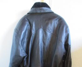 Blouson veste cuir noir doublé homme