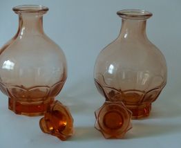 Lot de 2  petites carafes roses